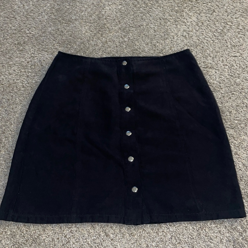 Black suede like mini skirt from forever 21